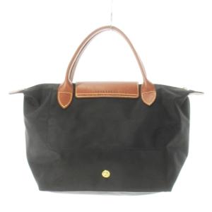 Longchamp ル プリアージュ ハンドバッグ ナイロン レザー 革 ロゴ型押し S 黒 ブラック /CK10 GY18