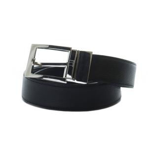 dunhill ベルト レザー ロゴ シルバー金具 黒 ブラック GY18 /MQ
