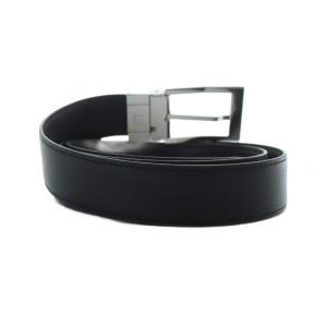 dunhill ベルト レザー ロゴ シルバー金具 黒 ブラック GY18 /MQ