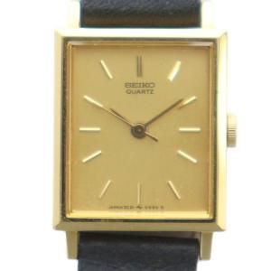 2C21-5190 腕時計 ウォッチ クォーツ スクエア ロゴ レザーベルト ゴールド色 GY18 /MQ