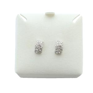 ピアス アクセサリー 両耳用 ロゴ ラインストーン シルバー色 GY18 /MQ