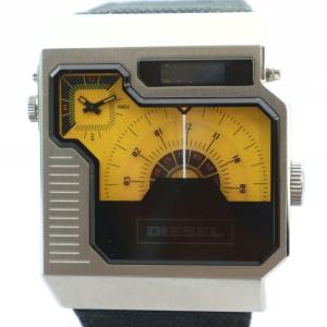 ジャンク品 DZ-7223 腕時計 ウォッチ クォーツ スクエア ロゴ シルバー色 GY18 /MQ