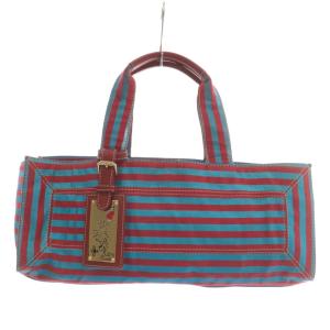 ハンドバッグ ボーダー レッド ブルー