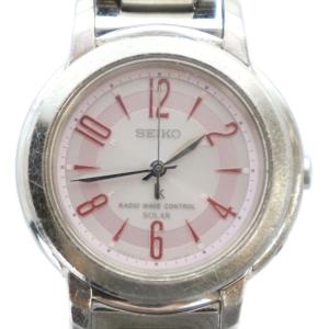 ジャンク品 LUKIA 3B21-0AT0 腕時計 ウォッチ ソーラー ピンク文字盤 ロゴ シルバー色