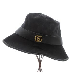 GUCCI GGキャンバス フェドラ バケットハット ブラック イタリア製 576587