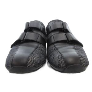 GUCCI トムフォード期 ドライビングシューズ GGキャンバス レザー 切替 42 ブラック