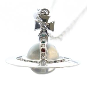 ネックレス スモールオーブ ラインストーン シルバーカラー