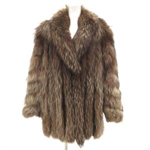 ROYAL 金サガ ファーコート 毛皮 フォックス ミドル ハーフ丈 ブラウン系 /UO GY18