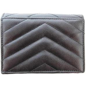 YVES SAINT LAURENT カサンドラ 二つ折り財布 ブラック