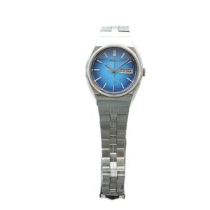 SEIKO ジャンク品 2623-0010 腕時計 ウォッチ クォーツ 青文字盤 カレンダー付き ロゴ カットガラス