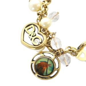 D&G ブレスレット アクセサリー ロゴ クロス フェイクパール ゴールド色 GY11 /MQ