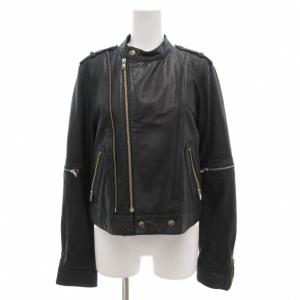ライダース レザージャケット 革ジャン 44 シングル エポレット 黒 ブラック /AE GY18