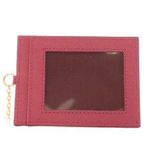 PRADA サフィアーノ カードケース パスケース 定期入れ レザー チェーン ピンク /XZ OH GY11