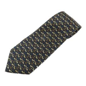 ネクタイ 絹 シルク レギュラータイ 馬柄 総柄 Hロゴ 紺 ネイビー /XZ OH GY18