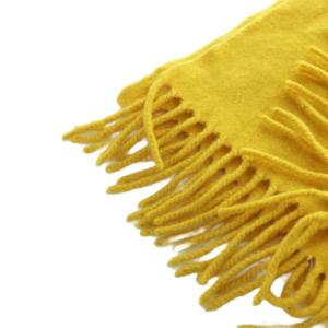 dunhill マフラー ストール 大判 フリンジ 刺繍 ロゴ カシミヤ 黄 イエロー GY18 /MQ