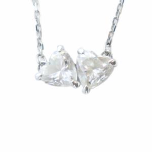 ネックレス アクセサリー ラインストーン ハート シルバー色 GY18 /MQ