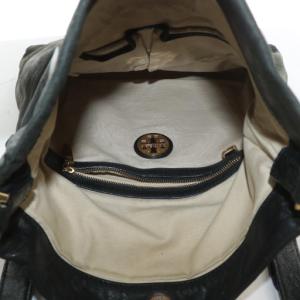 TORY BURCH ショルダーバッグ レザー マグネット ロゴ ゴールド金具 黒 ブラック /XZ GY11