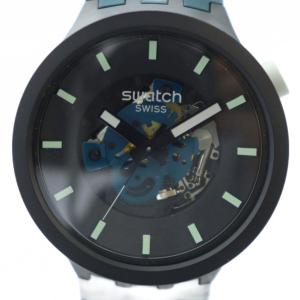 腕時計 ウォッチ クォーツ ラウンド ラバーベルト スケルトン 黒 ブラック GY11 /MQ