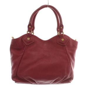 MARC BY MARC JACOBS ハンドバッグ ハンドバッグ ショルダー 2WAY レザー ロゴプレート ゴールド金具 赤