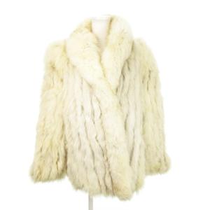 銀サガ ファーコート フォックスファー 毛皮 ミドル丈 M 白 ホワイト /MN22 GY11