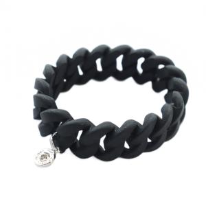 ブレスレット アクセサリー ロゴ シリコン 黒 ブラック GY11 /MQ