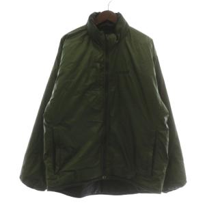 中綿ジャケット ブルゾン アウター ナイロン ジップアップ ロゴ 刺繍 M カーキ /XZ GY11