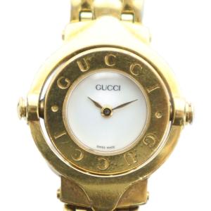 ジャンク品 GQ6600 腕時計 ウォッチ クォーツ 白文字盤 ロゴ ゴールド色 GY11 /MQ