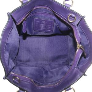COACH ミニ クロスビー キャリーオール ハンドバッグ レザー ロゴ ゴールド金具 紫 パープル 33537 /XZ