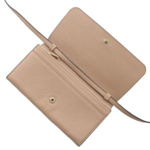 FURLA ショルダーウォレット 長財布 二つ折り レザー ロゴプレート ゴールド金具 ピンク /XZ GY18