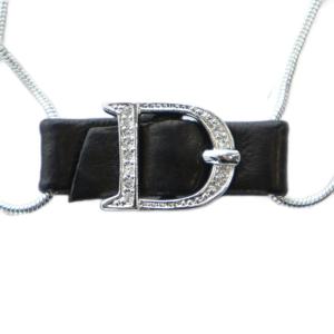 チョーカー ネックレス アクセサリー ロゴ ラインストーン シルバー色 GY11 /MQ OH