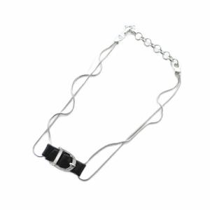 Christian Dior チョーカー ネックレス アクセサリー ロゴ ラインストーン シルバー色 GY11 /MQ OH