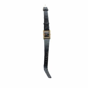 RADO 179.9535.2 腕時計 ウォッチ クォーツ スクエア 黒文字盤 ラインストーン レザーベルト ゴールド色