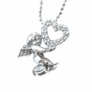 2004 X MAS ネックレス アクセサリー 天使 エンジェル Silver925 ラインストーン シルバー色