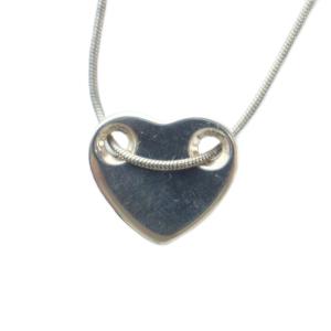 ハートプレート ネックレス スネークチェーン アクセサリー ペンダント SV925 シルバー色 GY11
