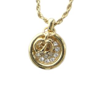 ネックレス アクセサリー CDロゴ ラインストーン ゴールドカラー 金色 GY11 /MQ OH