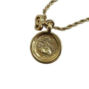 Christian Dior ネックレス アクセサリー CDロゴ ラインストーン ゴールドカラー 金色 GY11 /MQ OH