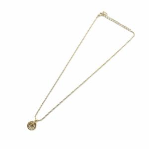Christian Dior ネックレス アクセサリー CDロゴ ラインストーン ゴールドカラー 金色 GY11 /MQ OH