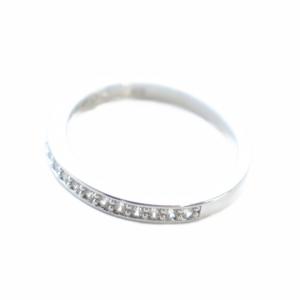 指輪 ラインストーン ロゴ 58 16号 シルバー色 GY18 /MQ