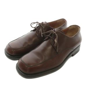 ビジネスシューズ ドレス 革靴 レザー 外羽根 スクエアトゥ 26cm 茶色 ブラウン /XZ GY13