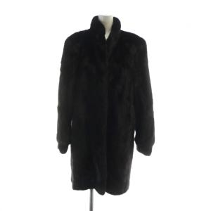 銀サガ 毛皮コート ブラックミンクファー 総裏地 ミドル ロゴ 15 XXL 黒 ブラック GY18 /MQ