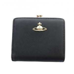 二つ折り財布 レザー オーブ ブラック