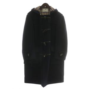 ダッフルコート アウター ウール ミドル フード 裏地クラブチェック トグルボタン M 紺 ネイビー /XZ