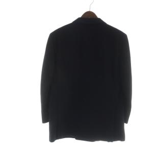 Aquascutum テーラードジャケット ブレザー ダブル 金ボタン 長袖 カシミヤ ネーム刺繍入り 黒 ブラック GY18