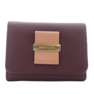 財布 三つ折り レザー ロゴ ゴールド金具 ボルドー /XZ GY18