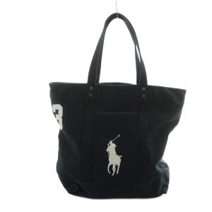 トートバッグ ハンド ロゴ キャンバス ポニー刺繍 黒 ブラック GY11 /MQ
