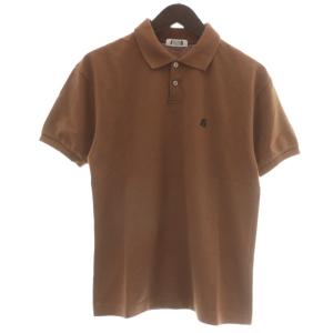 I.S. ISタグ 80s ヴィンテージ ポロシャツ 半袖 ロゴ 刺繍 M 茶 ブラウン RY15050
