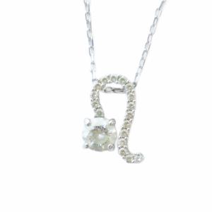 ZODIAC ゾディアック 2 レオ ネックレス アクセサリー 星座モチーフ しし座 ラインストーン シルバー色