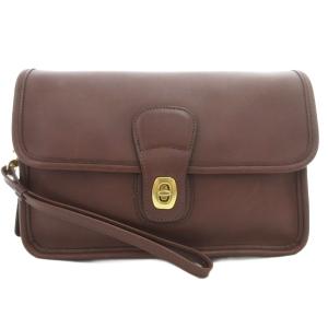 9832 オールドコーチ セカンドバッグ クラッチ ターンロック フラップ レザー 茶 ブラウン /GV
