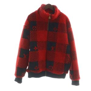 24AW ダミエ フリース ジャケット L レッド RM242M