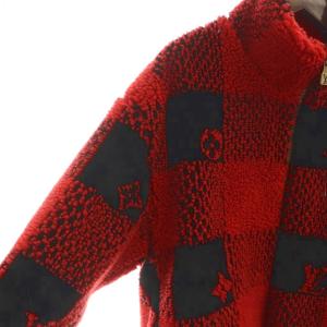LOUIS VUITTON 24AW ダミエ フリース ジャケット L レッド RM242M